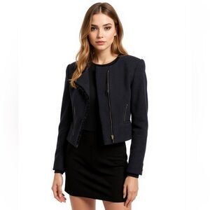 Mango Black Textured Blazer